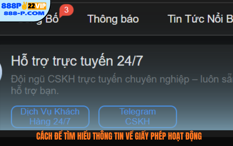 Cách để tìm hiểu thông tin về giấy phép hoạt động