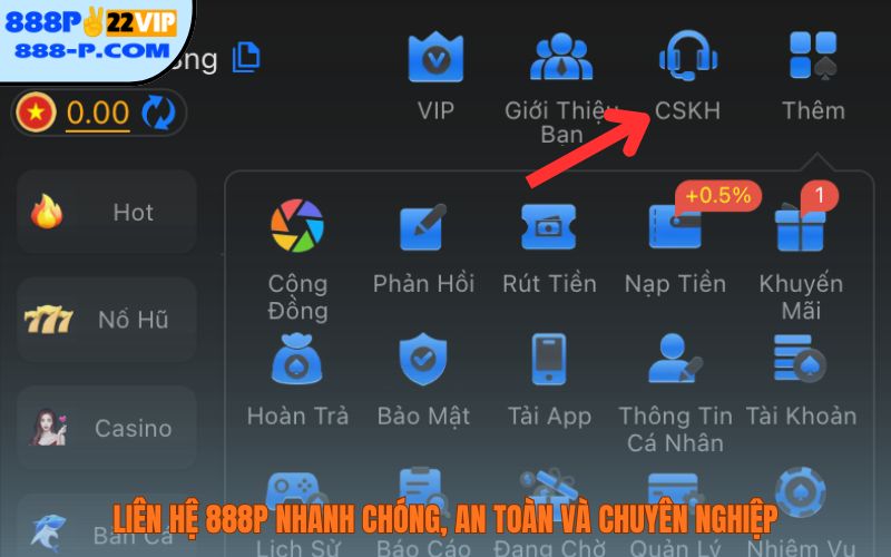 Liên hệ 888P nhanh chóng, an toàn và chuyên nghiệp